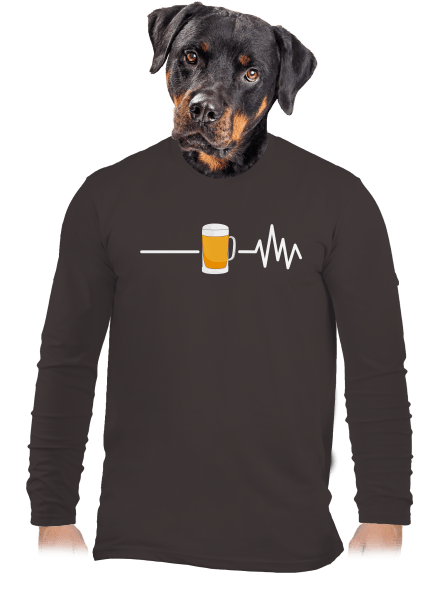 Beer help férfi hosszú ujjú póló Bear Brown