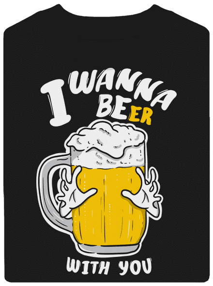 I wanna beer unisex crewneck Black