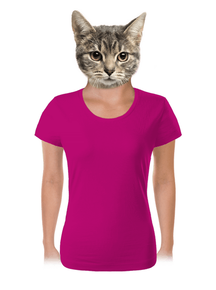 Nyomtatás nélkül női póló Fuchsia Red