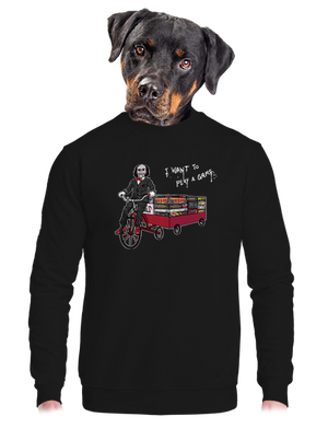 I want to play a game unisex crewneck Black