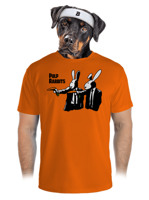 Pulp Rabbits férfi sportpóló Neon Orange