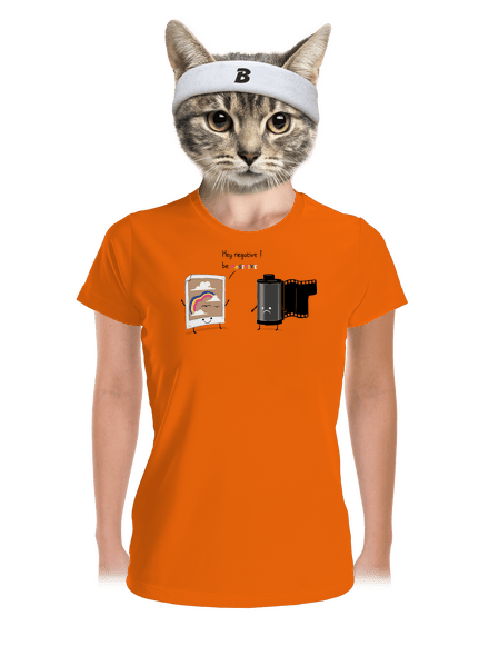 Légy pozitív női sportpóló Neon Orange