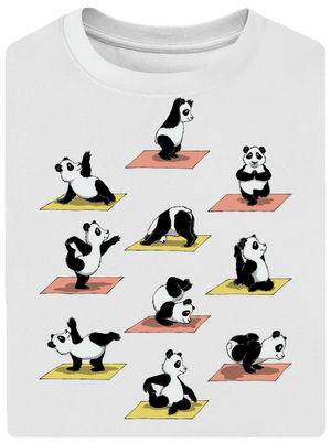 Panda jóga unisex túlméretezett póló White