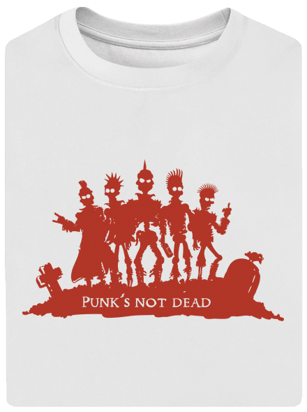 Punks not dead! unisex túlméretezett póló White