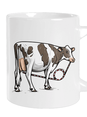 Cow drink nagy bögre White