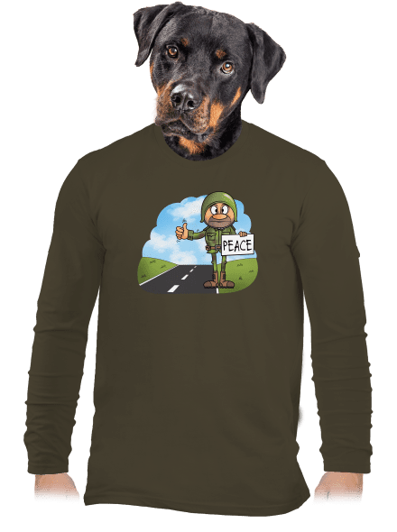 Peace férfi hosszú ujjú póló Urban Khaki