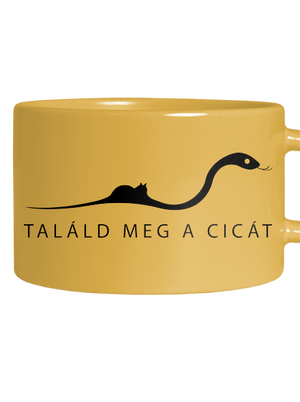 Találd meg a cicát macaron bögre Yellow Macaron