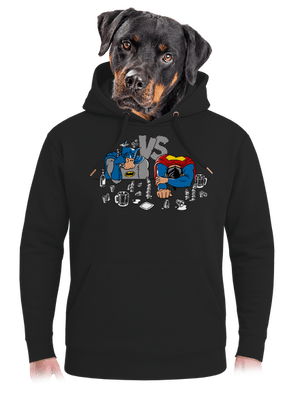 A szuperhősök harca unisex prémium pulóver Dark Black