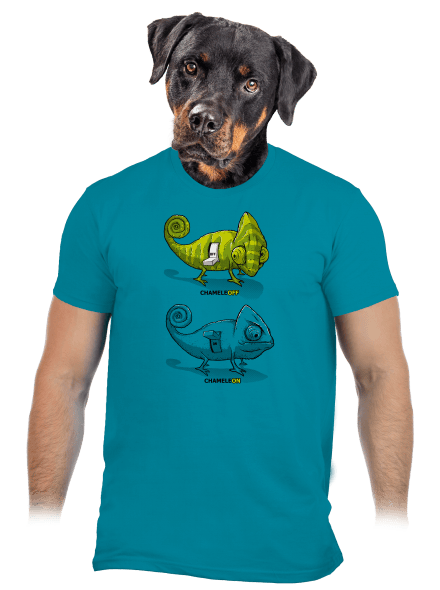 ChameleON ChameleOFF férfi póló Diva Blue