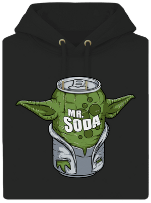 Mr. Szóda unisex prémium pulóver Dark Black