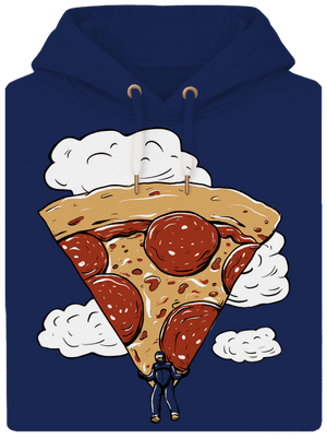 Pizza ejtőernyős unisex prémium pulóver Navy