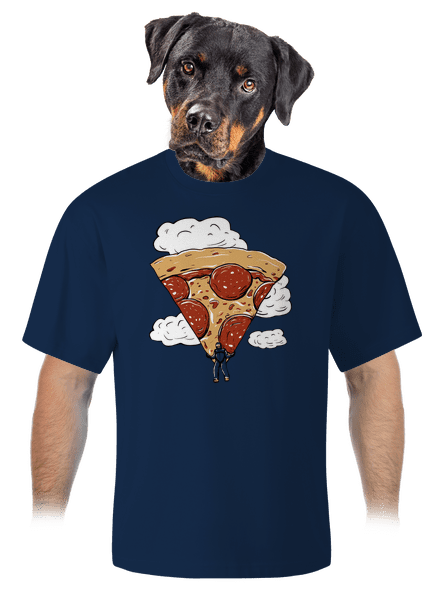 Pizza ejtőernyős unisex túlméretezett póló Midnight Blue