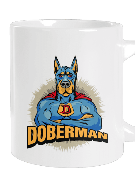 Doberman nagy bögre White