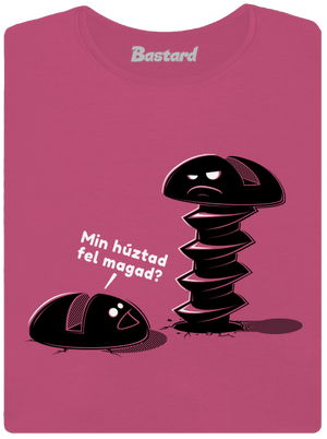 Felhúzva prémium női póló Magenta