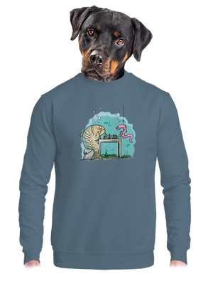 A halat nem lehet kifogni unisex crewneck Nordic Blue