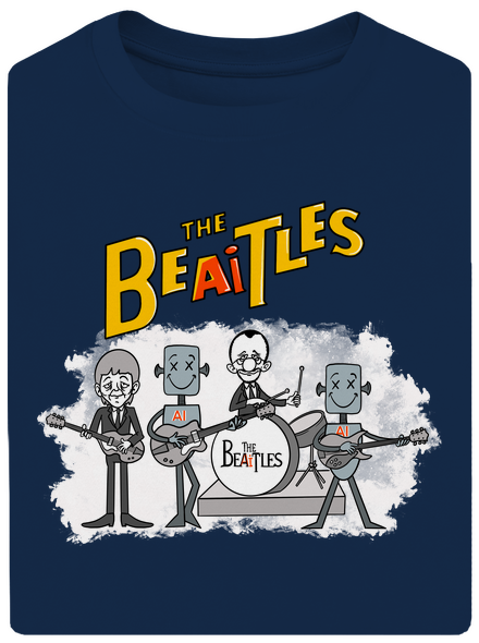 AI Beatles unisex túlméretezett póló Midnight Blue