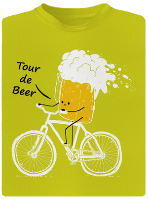 Tour de beer férfi sportpóló Neon Yellow