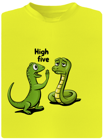 High Five gyerek sport póló Neon Yellow