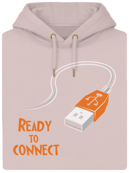 USB csatlakozás unisex prémium pulóver Rose Chalk