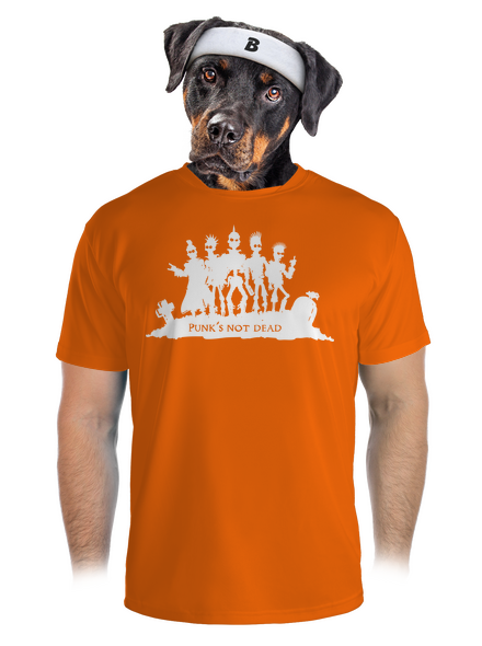 Punks not dead! férfi sportpóló Neon Orange