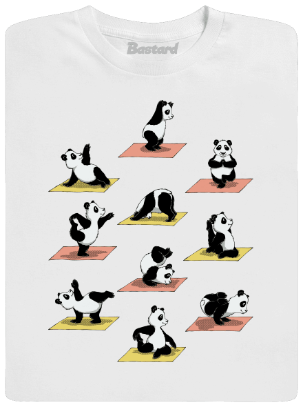 Panda jóga férfi hosszú ujjú póló White