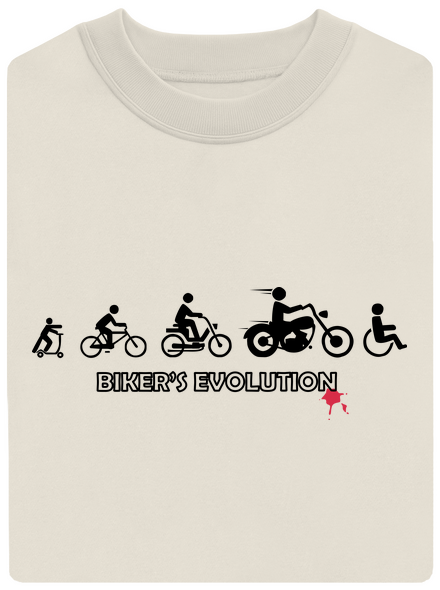 Bikers evolution unisex crewneck Off White