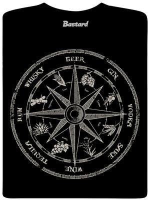 Alkoholos iránytű férfi póló Black