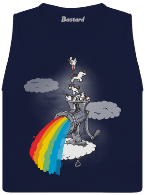 Hogyan készül a szivárvány női bővített trikó Navy