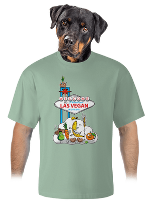 Las Vegan unisex túlméretezett póló Sage