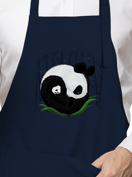 Két alvó panda kötény Navy