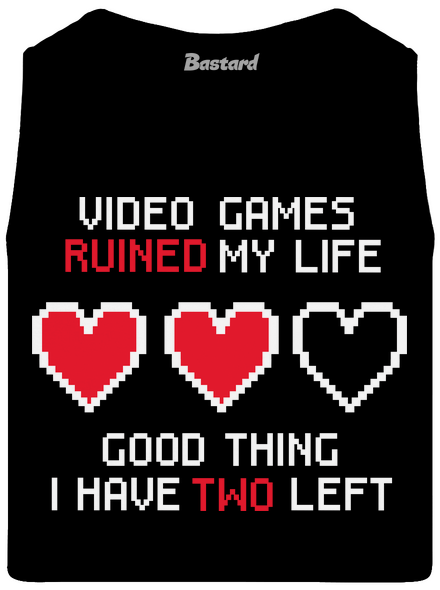 Video games férfi trikó Black