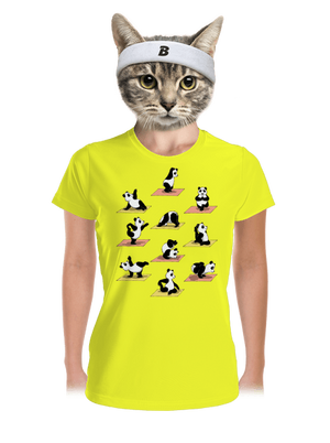 Panda jóga női sportpóló Neon Yellow