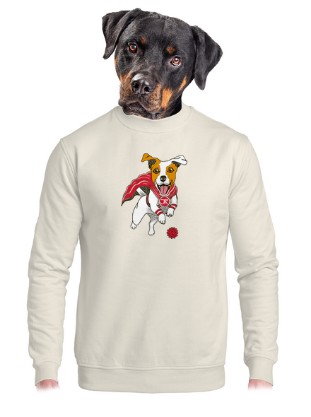 Jack Russell unisex crewneck Off White
