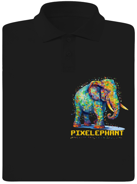 Pixelephant férfi pólóingek Black