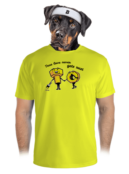 True love férfi sportpóló Neon Yellow