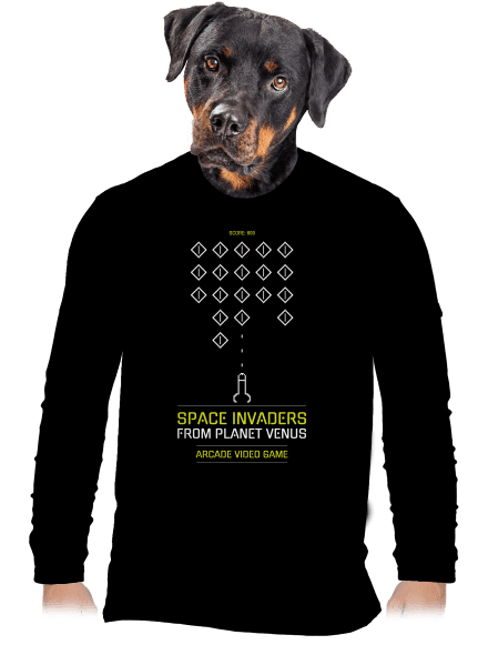 Space Invaders férfi hosszú ujjú póló Black