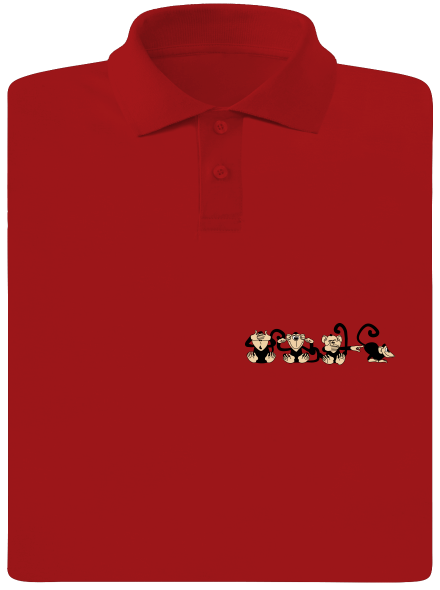 Majmok férfi pólóingek Red Mal