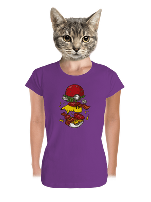 Pokémon burger prémium női póló Purple