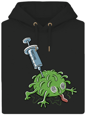 Elakadt covid unisex prémium pulóver Dark Black