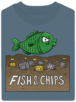 Fish and IT chips unisex crewneck Nordic Blue