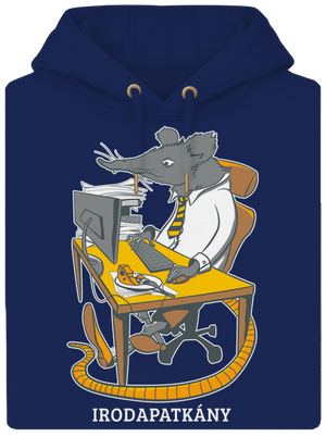 Irodapatkány unisex prémium pulóver Navy