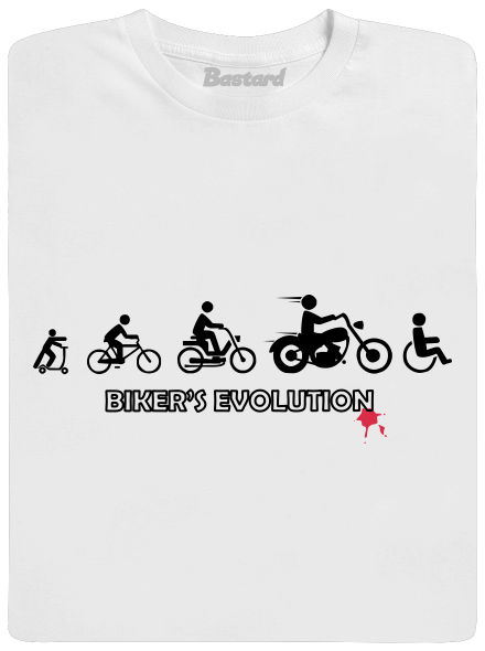 Bikers evolution férfi póló White