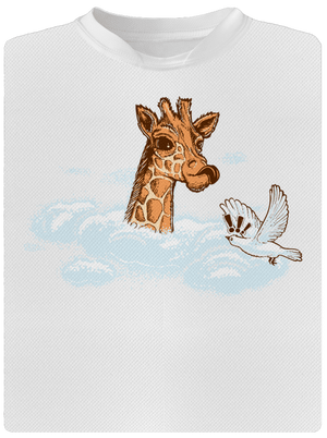 Zsiráf a felhőkben gyerek sport póló White