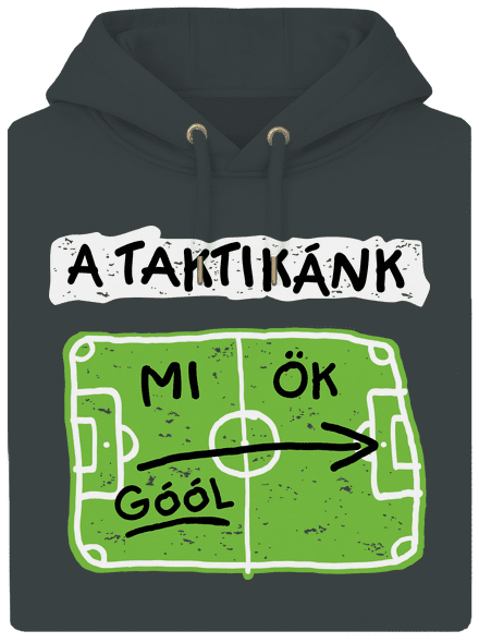 A futballtaktikánk unisex prémium pulóver Charcoal