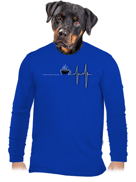 Coffee help férfi hosszú ujjú póló Royal Blue