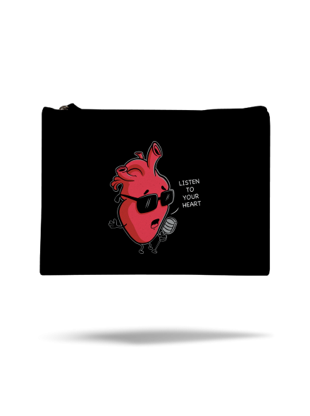 Listen to your heart kis táska Black