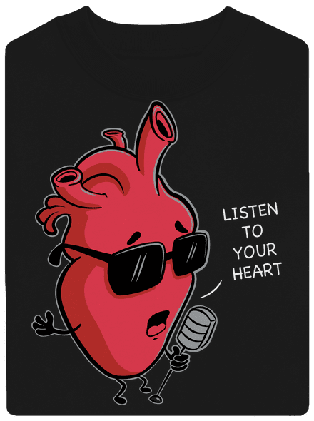 Listen to your heart unisex crewneck Black