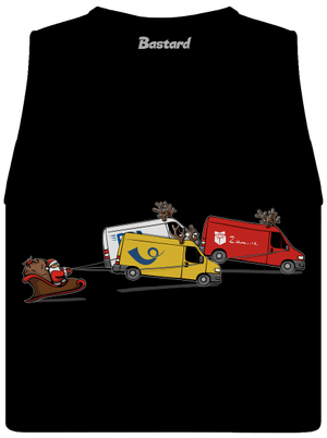 Mikulás rénszarvassal női bővített trikó Black