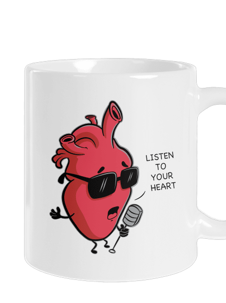 Listen to your heart hagyományos bögre White