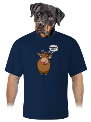 Tehén és bika unisex túlméretezett póló Midnight Blue